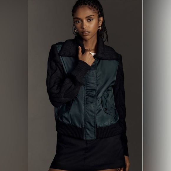 NWT Anthropologie Dolan Sweater Sleeve Bomber Jacket - Picture 11 of 11